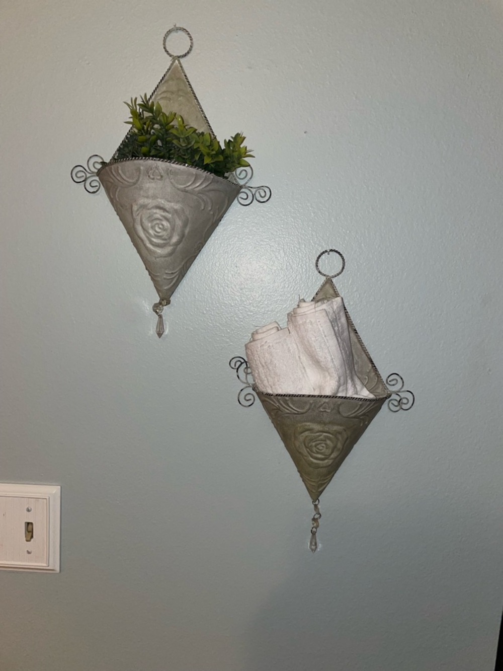 Decorative Wall Hanging Cone Planter - Cream/Tan